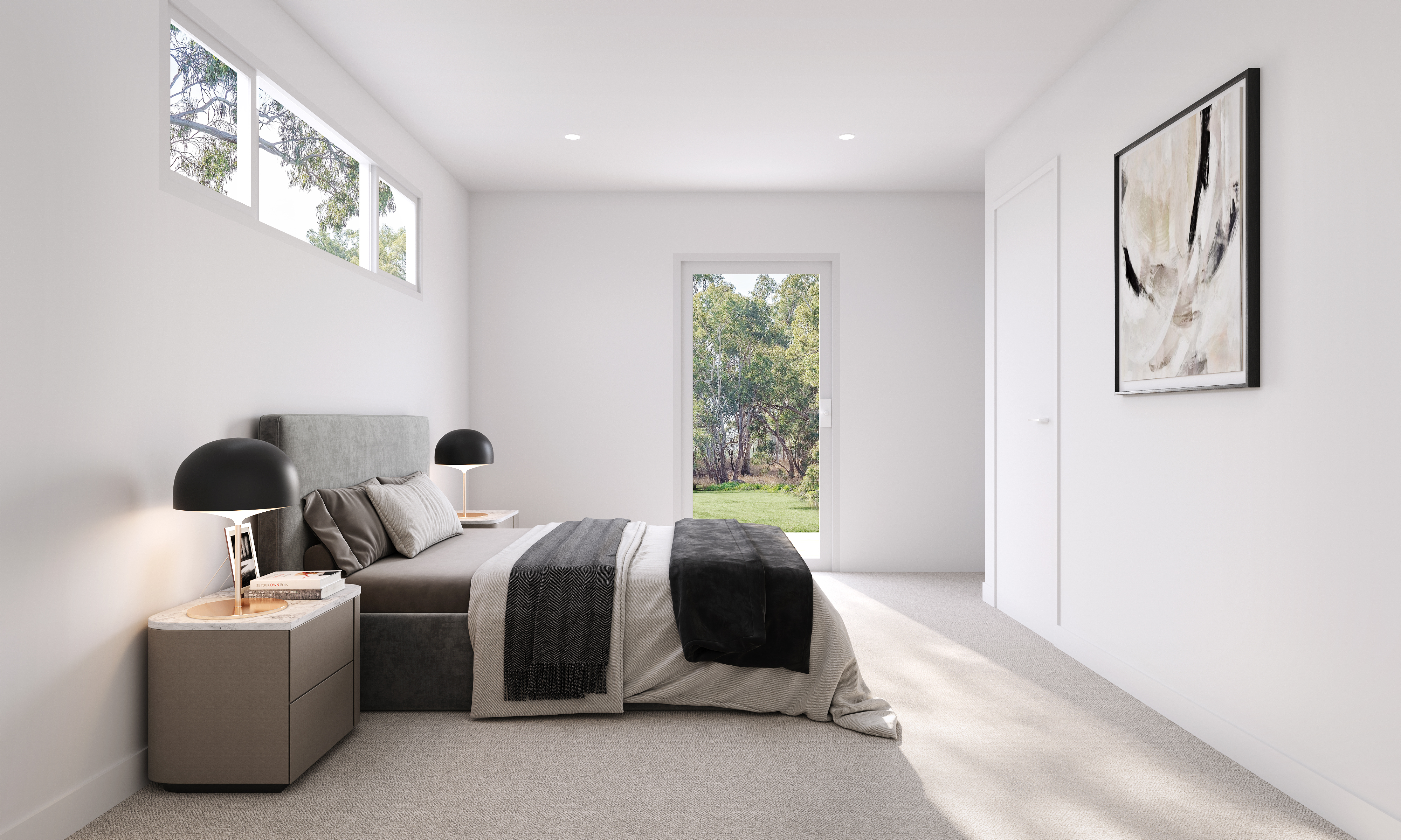 Bedroom with robe and desk